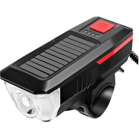 Éclairage vélo rechargeable USB avec klaxon intégré (1/4)