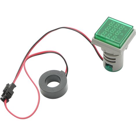 Indicatore digitale di frequenza, amperometro, voltmetro LED verde 0-99Hz/0-100A/50-500V AC Ø 22mm Breckner Germany (1/4)