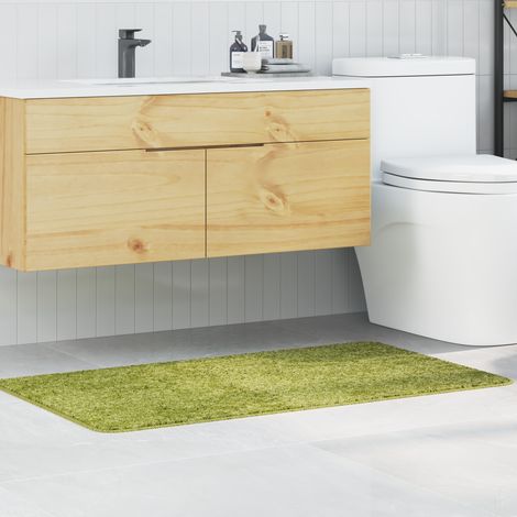 vidaXL Badteppich Rechteckig Grün 70x120 cm Polypropylen Rutschfest (1/5)