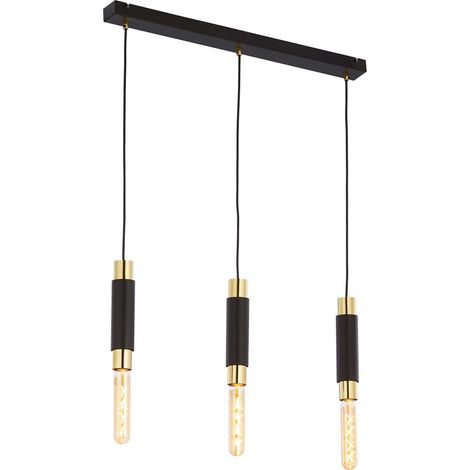 Lampada a sospensione moderna nero-oro 66cm 3xE27 LILE