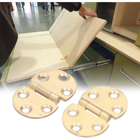Paquet de 2 Charnières Pliantes en Cuivre 47x30mm avec Vis pour Table Folding 180° Mini Flap Hinge (1/5)
