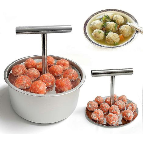 Machine à boulettes de viande en acier inoxydable, outil manuel pour 12 boulettes, presse à boulettes de viande multifonctionnelle pour la cuisine, extrudeuse à boulettes de viande facile à utiliser, (1/5)