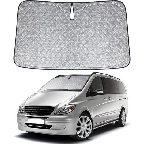 Parasole per parabrezza auto per interni Mercedes 2014-2024, vestibilità perfetta, tessuto rinforzato a 6 strati, raffreddamento efficace (1/5)