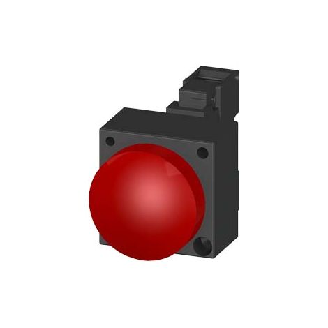 Terminale a vite con portalampada rosso 22mm in plastica tondo luce di indicazione con lente liscia non illuminata con portalampada BA 9 S