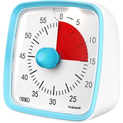 Minuteur Visuel avec Veilleuse, Compte à Rebours de 60 Minutes pour Enfants Adultes, Minuteur Silencieux pour Salle de Classe, Outil de Gestion du Temps pour Maison, École, Travail (Bleu) (1/5)