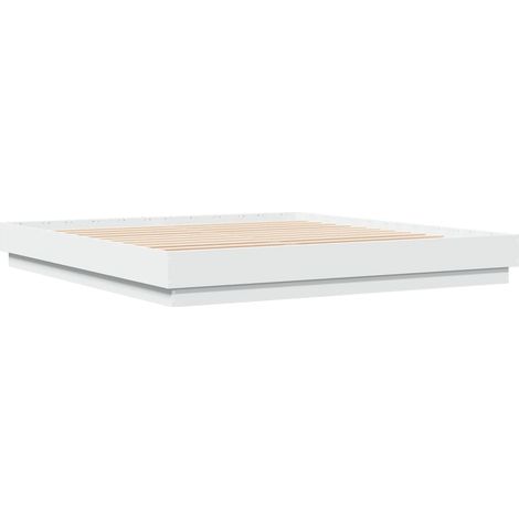 Bed Frame with LED without Mattress White 180x200 cm Super King vidaXL