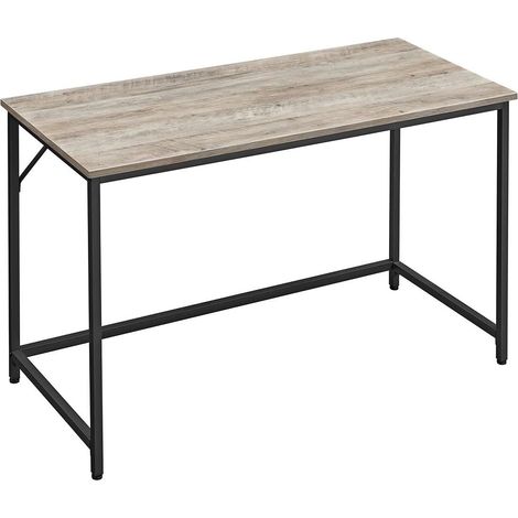 Bureau design industriel ergonomique 80 x 50 x 75 cm avec assemblage simple style contemporain en aggloméré grège (1/4)