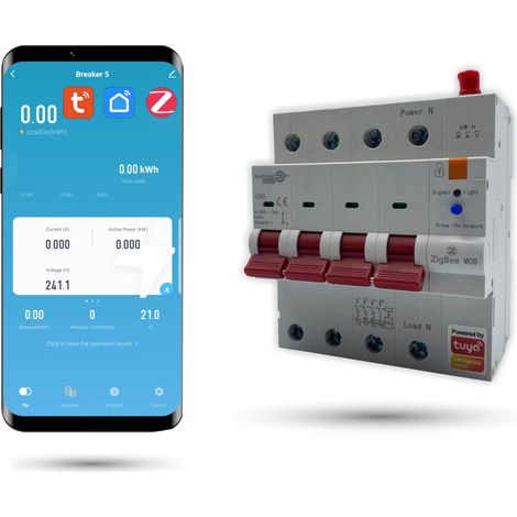 Fusible Zigbee Tuya trifásico 63A 4P para medición de energía (1/5)