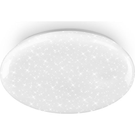 Briloner LED Deckenlampe Dimmbar Ø48x7 cm Rund 51W, 8000lm 4000K Neutralweiß Sternenhimmel Weiß - Deckenleuchte Wohnzimmer Schlafzimmer Büro