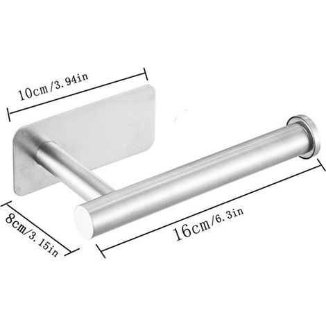 Portarrollos de papel higiénico, de pared, de acero inoxidable 304, gris, talla única.