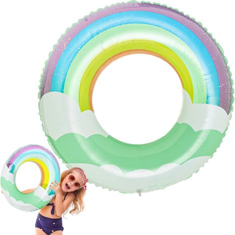 Anillo de natación para niñas y niños de 4 a 8 años, tubos de anillos de natación inflables de 22,8 pulgadas, anillo de goma para piscina para niñas y niños para fiestas deportivas n (1/5)