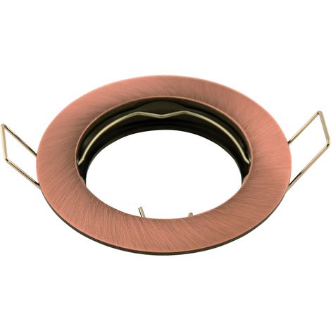 Portafaretto fisso GU10 / MR16 da incasso 80mm Rame Rotondo Novaline