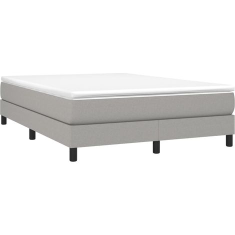 Boxspringbett mit Matratze Hellgrau 140x200 cm Stoff vidaXL (1/4)