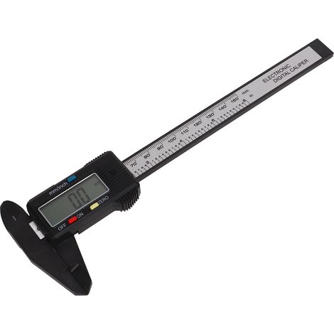 Pied à coulisse numérique, précision 0,1 mm (0,01 pouce), arrêt automatique, écran LCD, conversion millimètres/pouces. (1/5)
