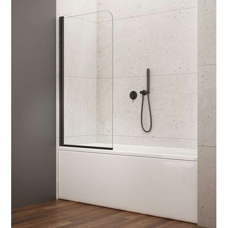 Aqualine Vilma - Badewannenaufsatz 60x140 cm, schwarz/Klarglas AQ6014B (1/5)