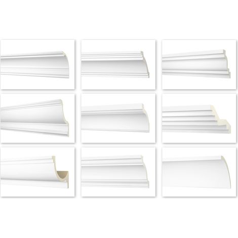 Modanature da 2 metri, tutti i modelli - Modanature lisce in PU, resistenti agli urti - Perfect AB: AB176 - 122x123mm