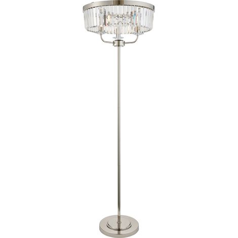Merano Ascoli Lampadaire en verre plaqué nickel brillant et verre transparent 3 x LED 6 W E14 (1/5)
