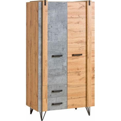 Armoire Domdele 100 , 187x90x56cm, Portes d'armoire: Avec des charnières, Nombre d'étagères: 1