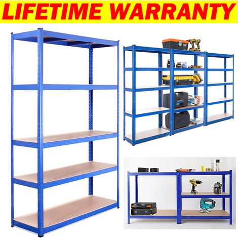Heavy Duty 5 Tier Garage Shelving Units Metal Storage Shelves Shed Utility Rack Greenhouse Shelving,180cm x 90cm x 40cm,175KG Per Shelf, Black"
