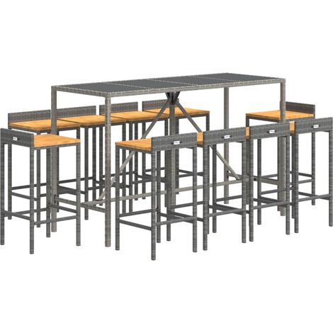 Garden Bar Set Grey vidaXL