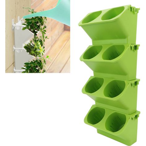 Jardinera vertical: Huerto de pared con 33 compartimentos de PP para plantas, verduras y flores. Compartimentos grandes y profundos, fácil montaje, apto para uso interior y exterior. Color verde claro (1/5)