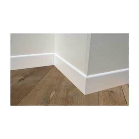 Battiscopa in legno massello laccato bianco spessore mm 8 x 70 prezzo al metro dimensione disponibile: 70 x 8 mm (1/2)