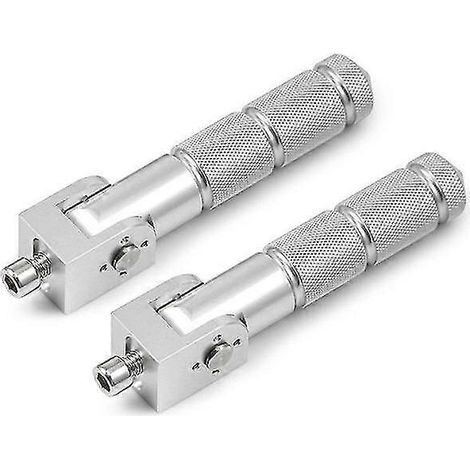 1 Paar Motorradpedale, Fußrasten, 8 mm, universell, klappbar, für Roller und Motorräder – silber (1/5)