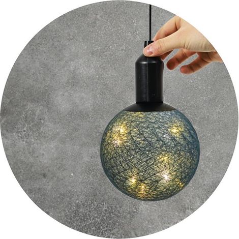 Lampe Suspendue - HOME DECO FACTORY - Boule Lumineuse - Bleu (1/5)