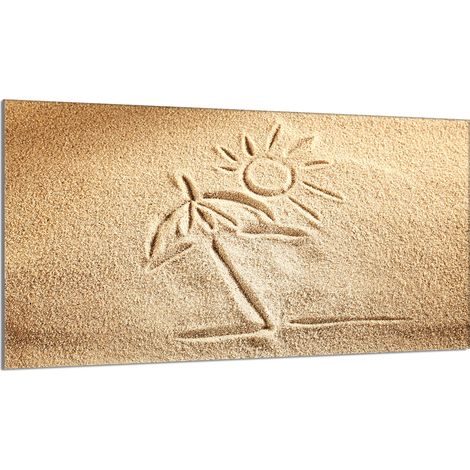 Protector de cristal para encimera de cocina 90x52 Beach (1/5)