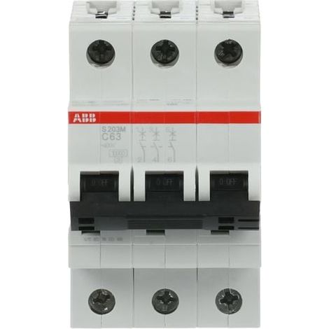 Interruttore modulare ABB S200M 3P 63A curva C 10kA - 2CDS273001R0634