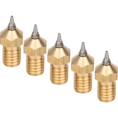 Kit de 5 buses pour imprimante 3D en laiton avec embouts en acier inoxydable, accessoires amovibles, 0,4 mm