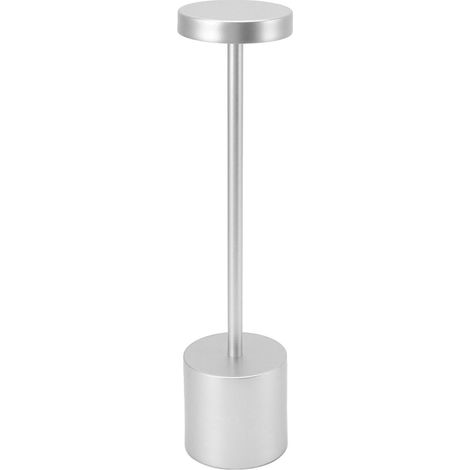 Lampe de bureau tactile LED style nordique à 3 niveaux, lampe de table décorative d'intérieur pour hôtel et restaurant, couleur argent (1/5)