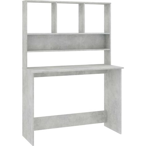 Maison Exclusive - Schreibtisch mit Regalen Betongrau 110x45x157