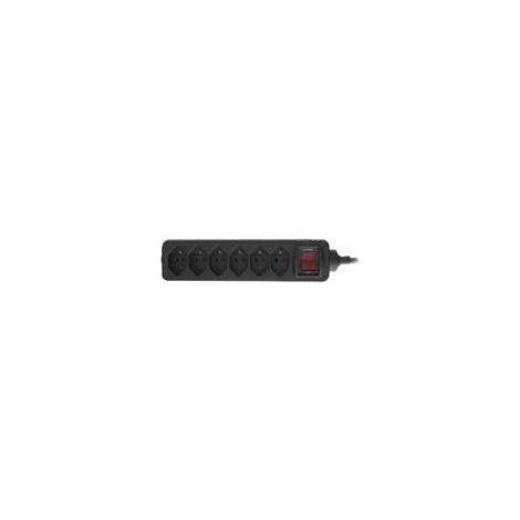 Regleta eléctrica Inline 6 enchufes negro 2300 W 1.5 m