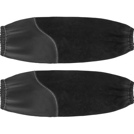 Mophorn Schweißerärmel, 533x95 mm, aus robustem Rindsleder und flammhemmender Baumwolle, Schutzärmel mit elastischen Bündchen für Schweißarbeiten, Schmieden und Holzverarbeitung (1/5)