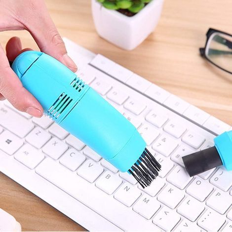 1 Mini-Staubsauger (blau), USB-Tastaturreiniger, Staubreinigungsset mit Bürste für Laptops (1/5)