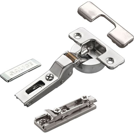 2 x Salice Topfband Serie 700 mit Dämpfer im Topf 110° Bohrbild T52 Mittelanschlag mit Linear-Montageplatte Höhe 3 mm mit Euroschrauben, Exzenterverstellung, Abdeckkappen Möbelscharnier von SOTECH (1/5)