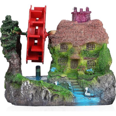 Modèle de roue à eau en pierre pour aquarium, décor pour aquarium à poissons rouges (1/5)