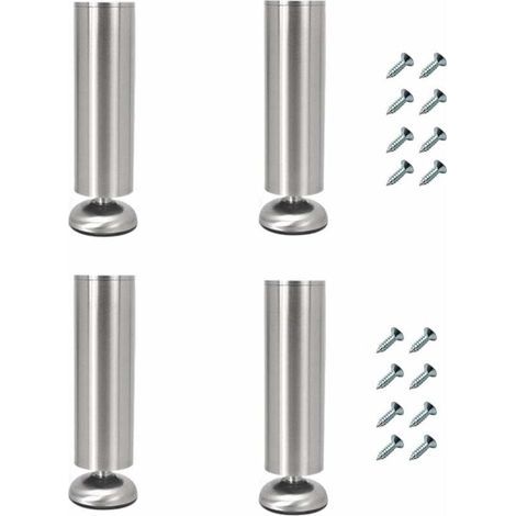 Lot de 4 pieds de meuble réglables, longueur 20 cm, extra épais, en acier inoxydable, pieds de meuble pour table basse, meuble TV, pieds de support de meuble de salle de bain (1/4)