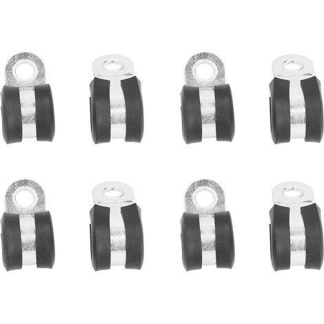 Lot de 20 serre-câbles de type R en acier inoxydable avec coussinet isolant amovible en caoutchouc, 15 mm (1/5)
