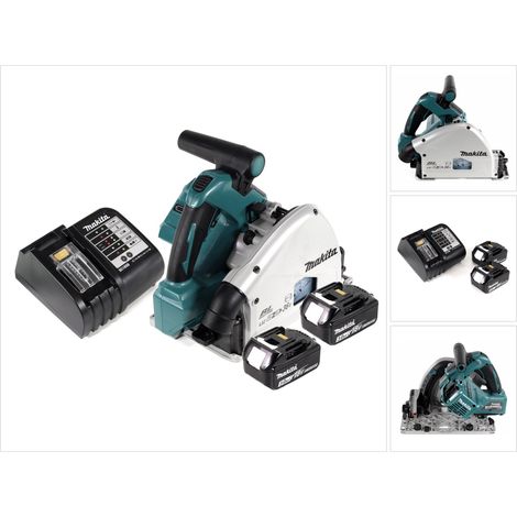Scie plongeante sans fil Makita DSP 600 SF 36 V (2x18 V) 165 mm sans balais + 2 batteries 3,0 Ah + chargeur (1/5)