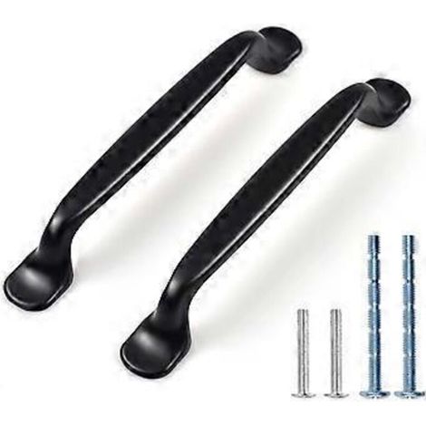 Un ensemble de 12 poignées de cuisine noires, poignées d'armoires et poignées de tiroirs avec vis, disponibles en deux tailles, parfaites pour les meubles de chambre, de salon et de dressing (96 mm).