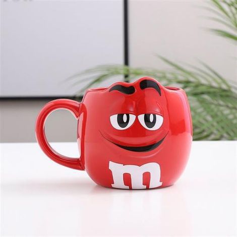Mug Mm Bean Cartoon, tasse à eau mignonne Mm Bean au chocolat, tasse créative, tasse à café avec expression de dessin animé, tasse à eau grande capacité pour couple JKW
