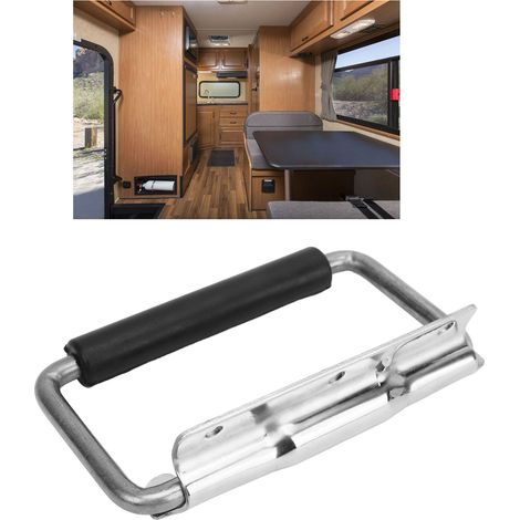 Poignée en acier inoxydable 304, 13582 mm, avec retour à ressort, convient aux camping-cars, remorques, bateaux, terrasses, portes de cabine, boîtes électriques et boîtes de rangement (504-1S). (1/5)