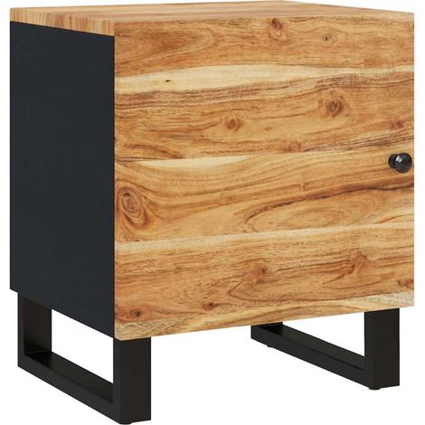Comodino 40x33x46 cm in Legno Massello di Acacia vidaXL (1/5)