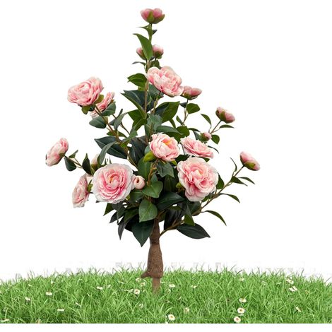 Artificielles pour Extérieur Camélia Réaliste avec Piquets de Sol  Arbre Faux pour Porche Devanture Pour extérieur jardin cour patio passage maison femmes anniversaire fêtes fête (1/5)