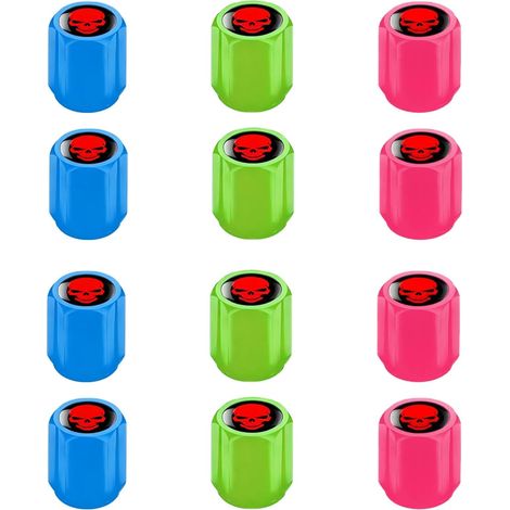 Bouchons de Valve Lumineux, Bouchon de Valve Voiture Fluorescent, Amélioration de Visibilité Nocturne, Protection Contre Poussière et Corrosion, Décoration Personnalisée Roue, Vert,Rouge,Bleu (1/5)