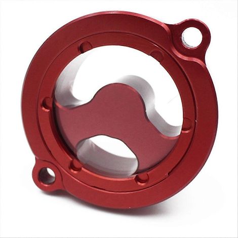 Bouchon de filtre à huile rouge compatible avec les motos KLR 650 de 1987 à 2022. (1/5)