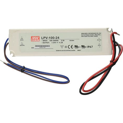 Alimentation à découpage 100,8W 24Vdc 4,2A Sortie unique LPV-100-24 IP67 MEANWELL