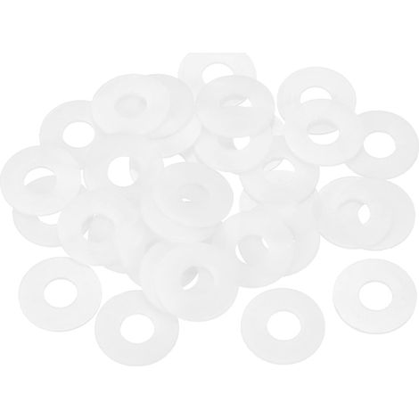 55 Pcs - Rondelle Plate - Entretoise Nylon - M12 Fixation Vis Boulon - Anti-corrosion Isolation Mécanique Plomberie - Blanc - 20x12x1 mm (1/5)